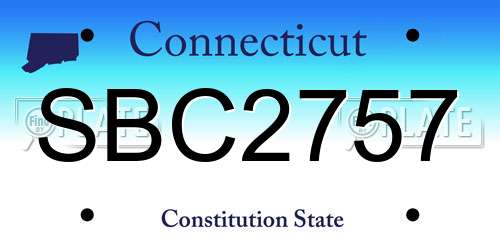 SBC2757 Connecticut License Plate