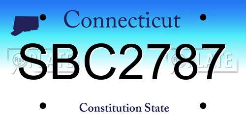 SBC2787 Connecticut License Plate