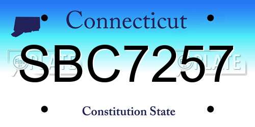 SBC7257 Connecticut License Plate