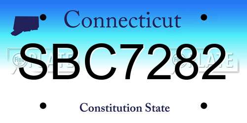 SBC7282 Connecticut License Plate