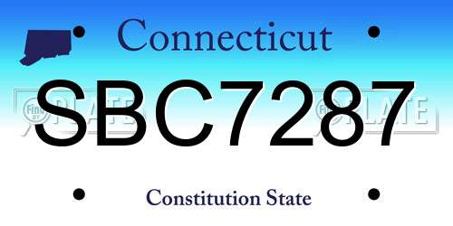 SBC7287 Connecticut License Plate