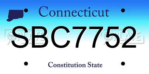 SBC7752 Connecticut License Plate
