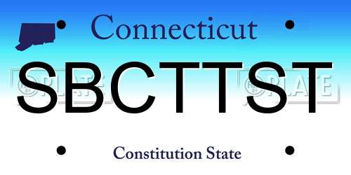 SBCTTST Connecticut License Plate