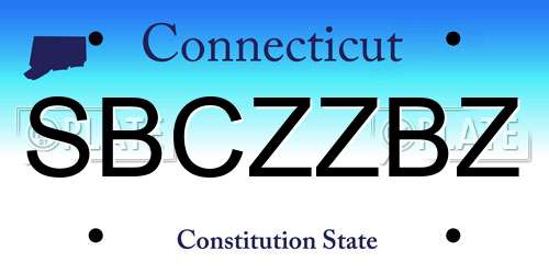 SBCZZBZ Connecticut License Plate