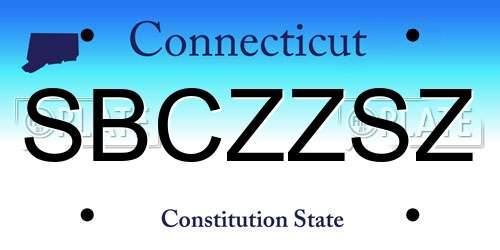 SBCZZSZ Connecticut License Plate