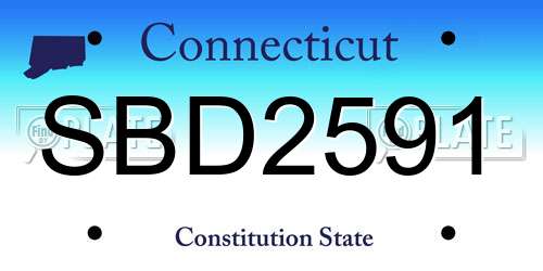 SBD2591 Connecticut License Plate