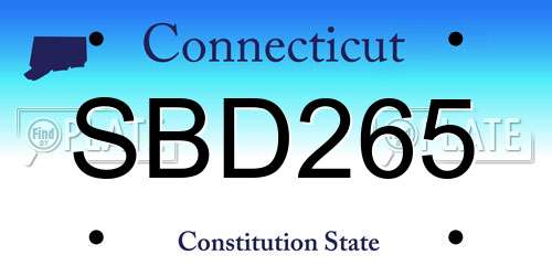 SBD265 Connecticut License Plate