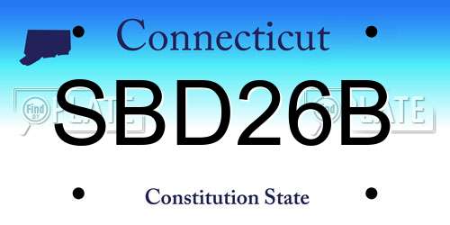 SBD26B Connecticut License Plate