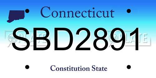 SBD2891 Connecticut License Plate