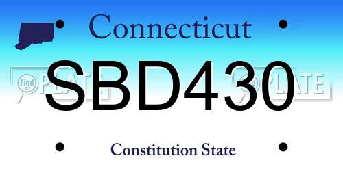 SBD430 Connecticut License Plate