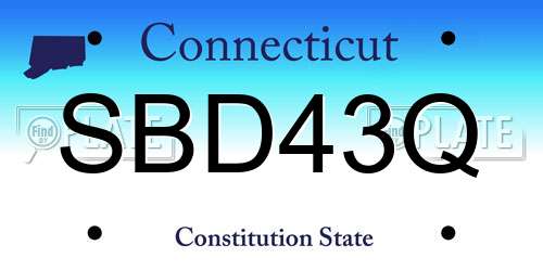 SBD43Q Connecticut License Plate