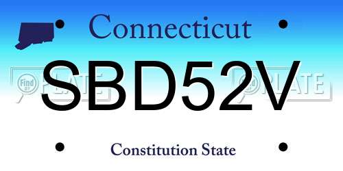 SBD52V Connecticut License Plate