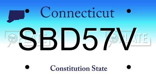 SBD57V Connecticut License Plate