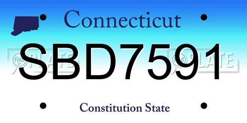 SBD7591 Connecticut License Plate
