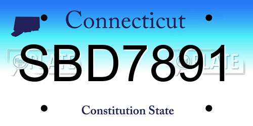 SBD7891 Connecticut License Plate