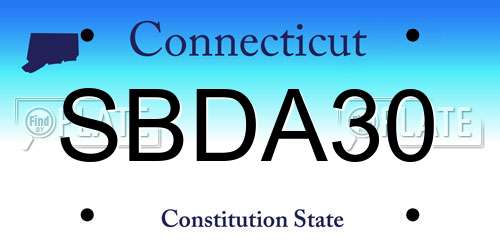 SBDA30 Connecticut License Plate