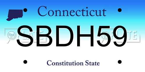 SBDH59 Connecticut License Plate