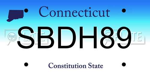 SBDH89 Connecticut License Plate