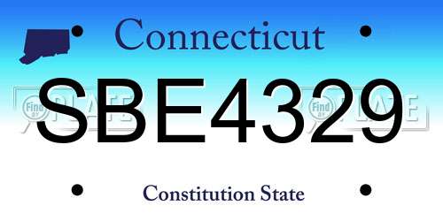 SBE4329 Connecticut License Plate