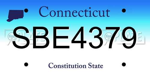 SBE4379 Connecticut License Plate
