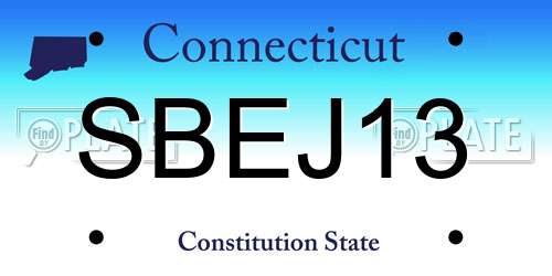 SBEJ13 Connecticut License Plate