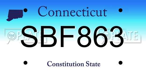 SBF863 Connecticut License Plate