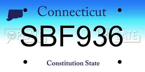 SBF936 Connecticut License Plate