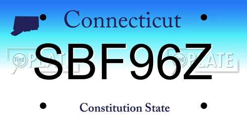 SBF96Z Connecticut License Plate