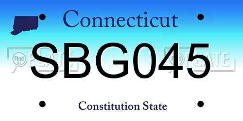 SBG045 Connecticut License Plate