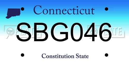 SBG046 Connecticut License Plate