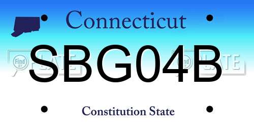 SBG04B Connecticut License Plate