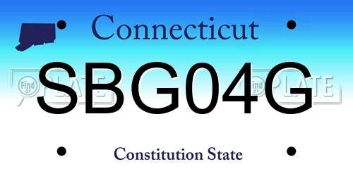 SBG04G Connecticut License Plate