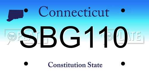 SBG110 Connecticut License Plate