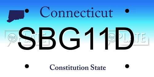 SBG11D Connecticut License Plate