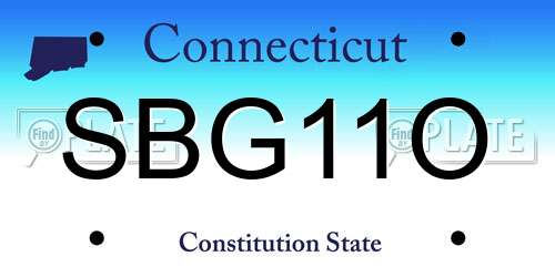 SBG11O Connecticut License Plate