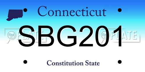 SBG201 Connecticut License Plate