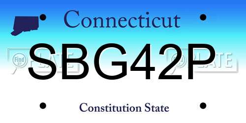 SBG42P Connecticut License Plate