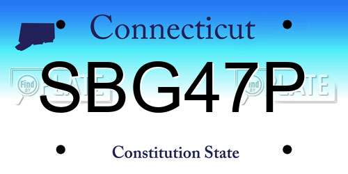 SBG47P Connecticut License Plate