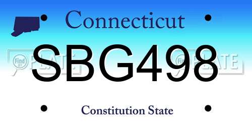 SBG498 Connecticut License Plate