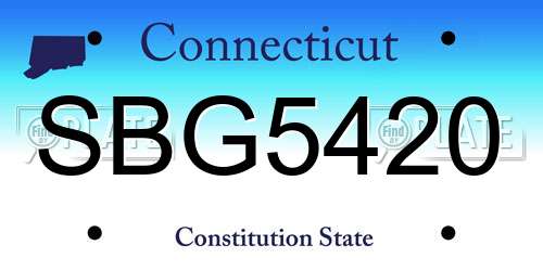 SBG5420 Connecticut License Plate
