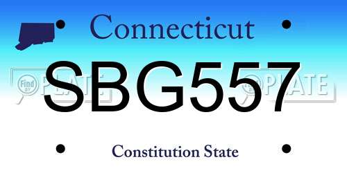 SBG557 Connecticut License Plate