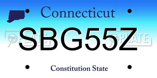 SBG55Z Connecticut License Plate