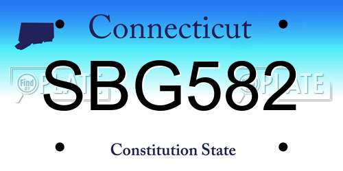 SBG582 Connecticut License Plate
