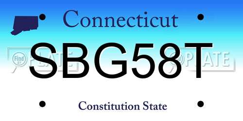 SBG58T Connecticut License Plate