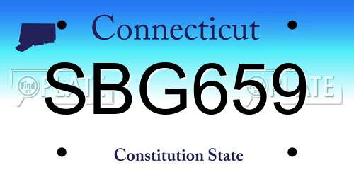 SBG659 Connecticut License Plate