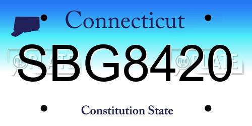 SBG8420 Connecticut License Plate