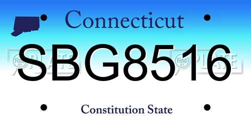 SBG8516 Connecticut License Plate