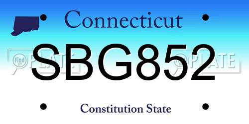 SBG852 Connecticut License Plate