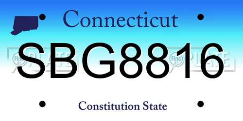 SBG8816 Connecticut License Plate