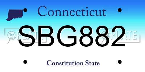 SBG882 Connecticut License Plate